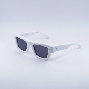 Valentino XXII VLS-106C Sunglasses White Square Frame, Grey Lenses